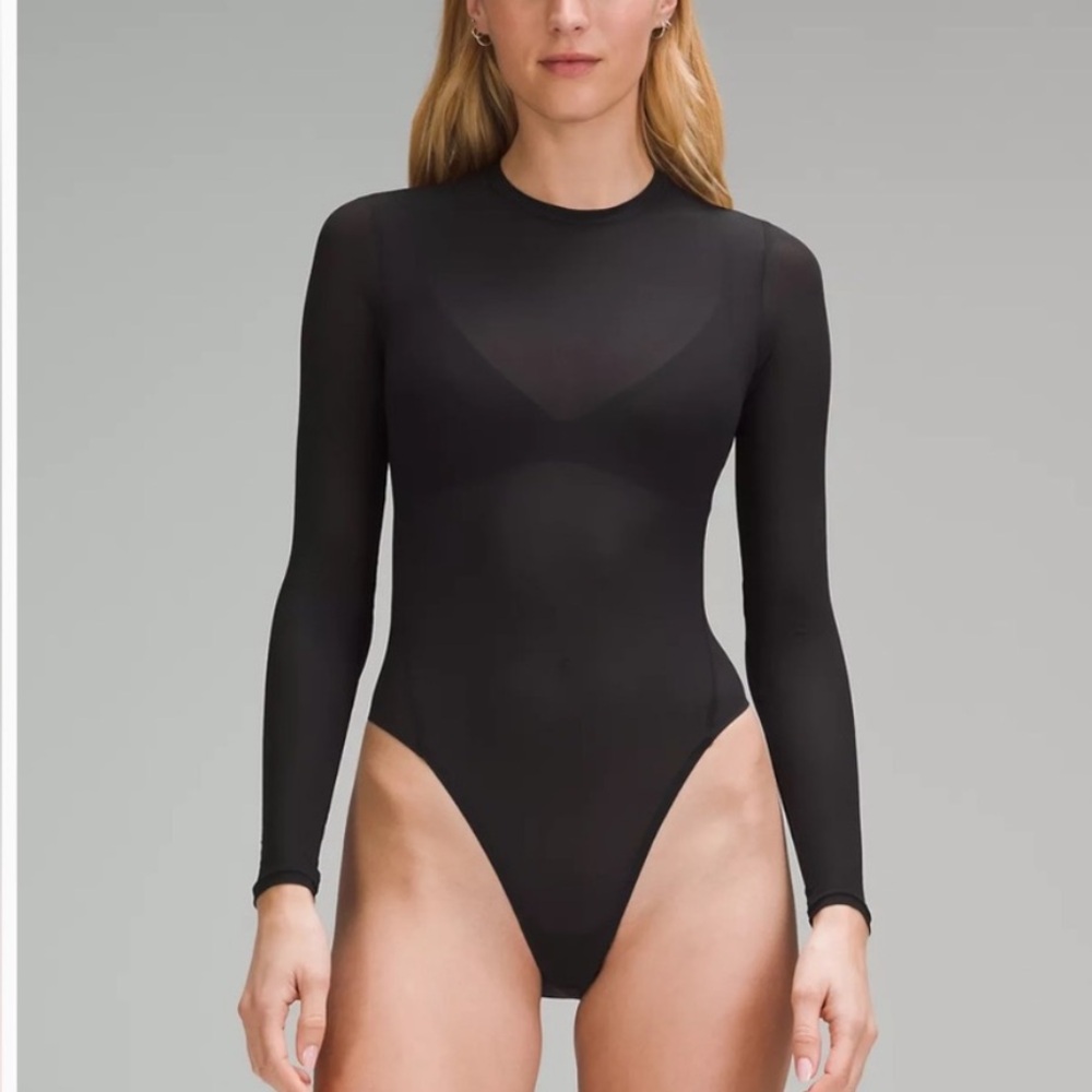 Wundermost Nulu Mesh Long-Sleeve Crewneck Bodysuit